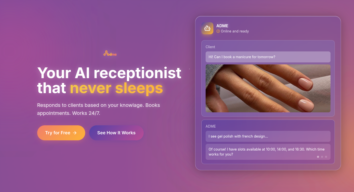 AI-Рецепція для салонів краси та клінік | Автоматичне бронювання 24/7 - Gallery Image 1